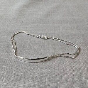 Vintage Guess Silver Tone Double Strand Bracelet